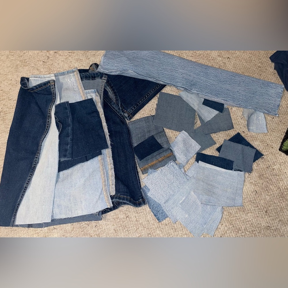 Assorted jeans patches and scraps